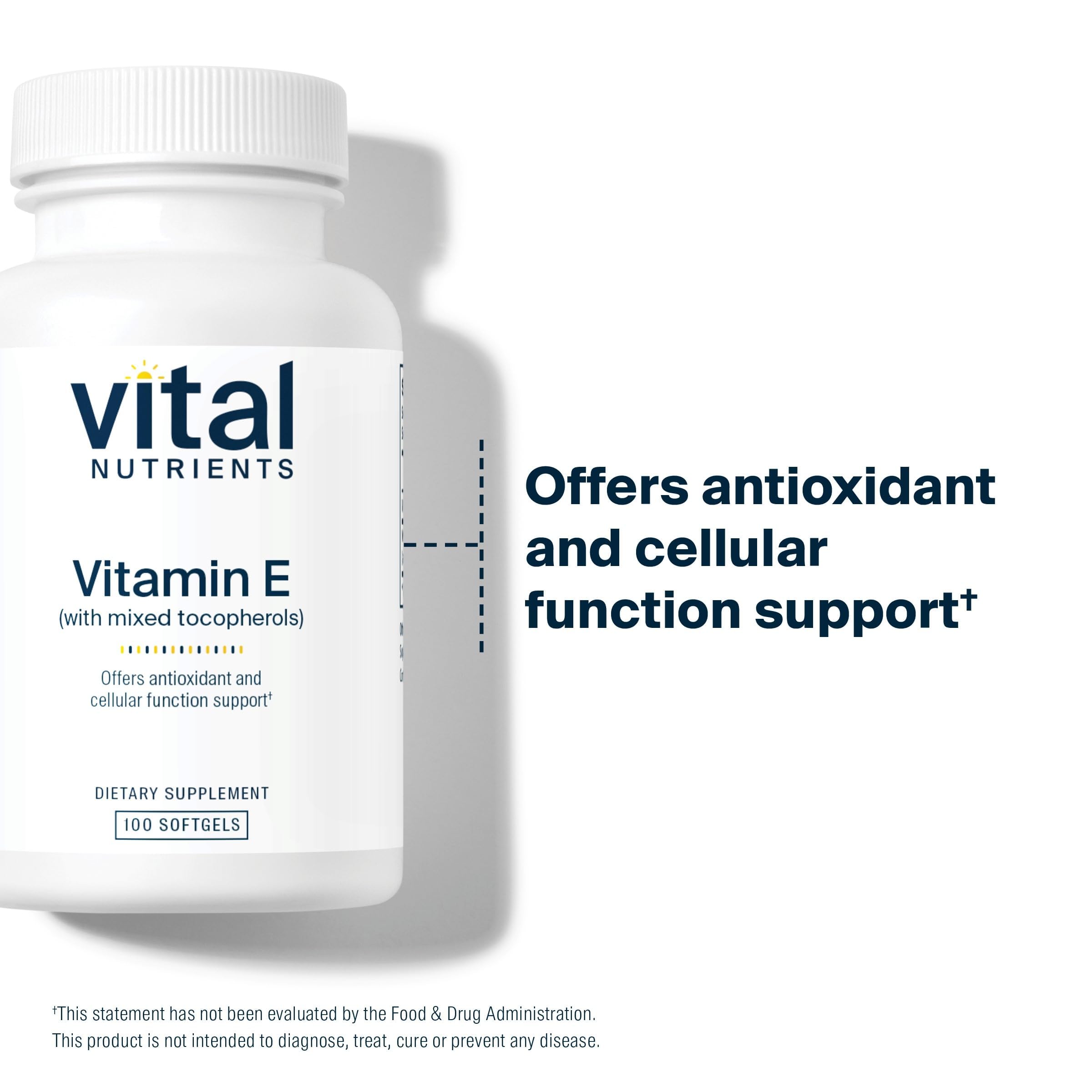 Cápsulas blandas de Vital Nutrients Vitamin E para uso diario