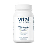 Vital Nutrients Vitamina A 7500mcg, frasco de cápsulas para visión saludable