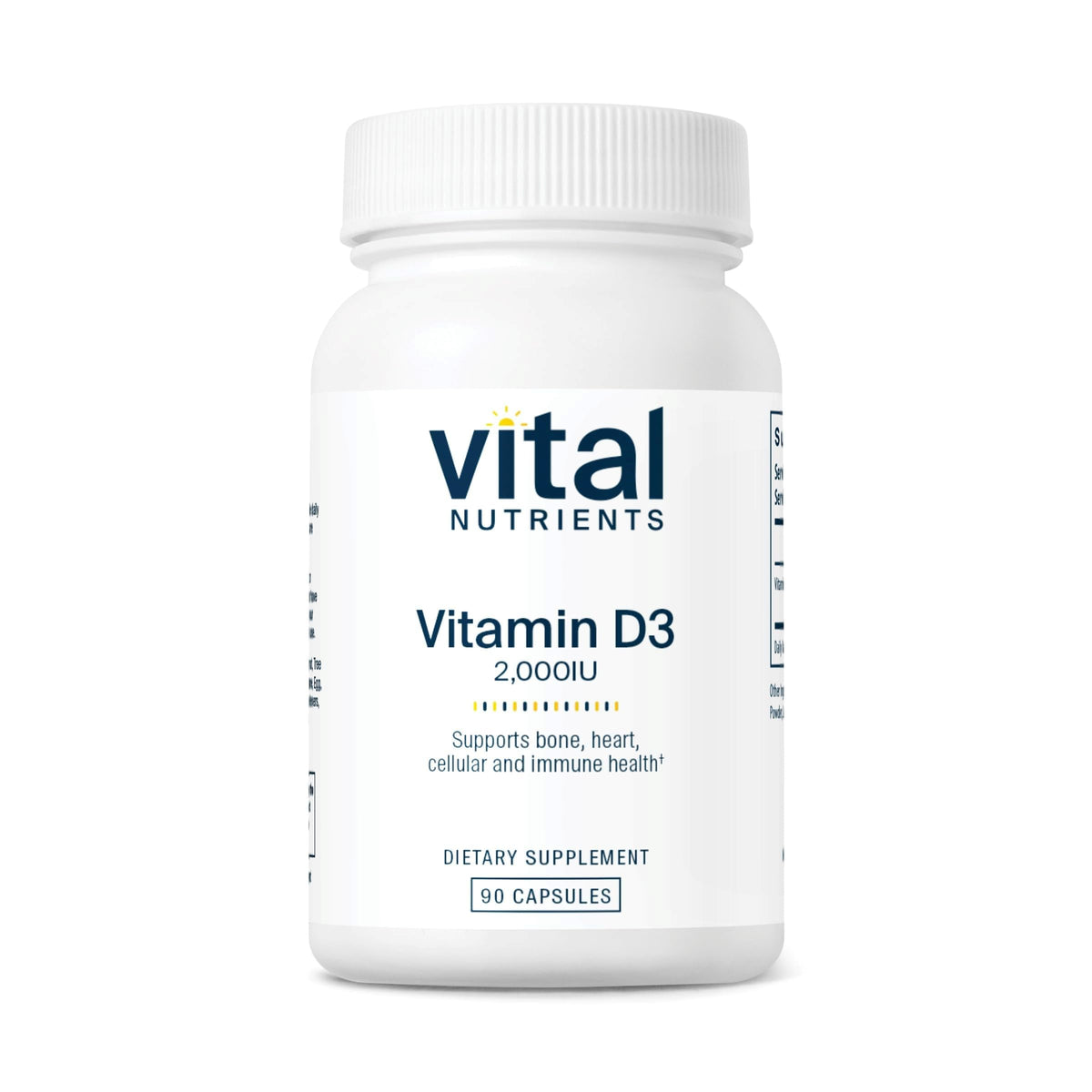 Vital Nutrients Vitamina D-2000 UI, bote de cápsulas para salud ósea