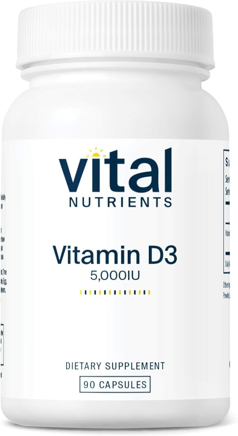 Vital Nutrients Vitamina D 5000 UI cápsula para absorción de calcio y huesos sanos