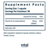 Vital Nutrients Vitamina D3, cápsulas de absorción rápida para uso diario