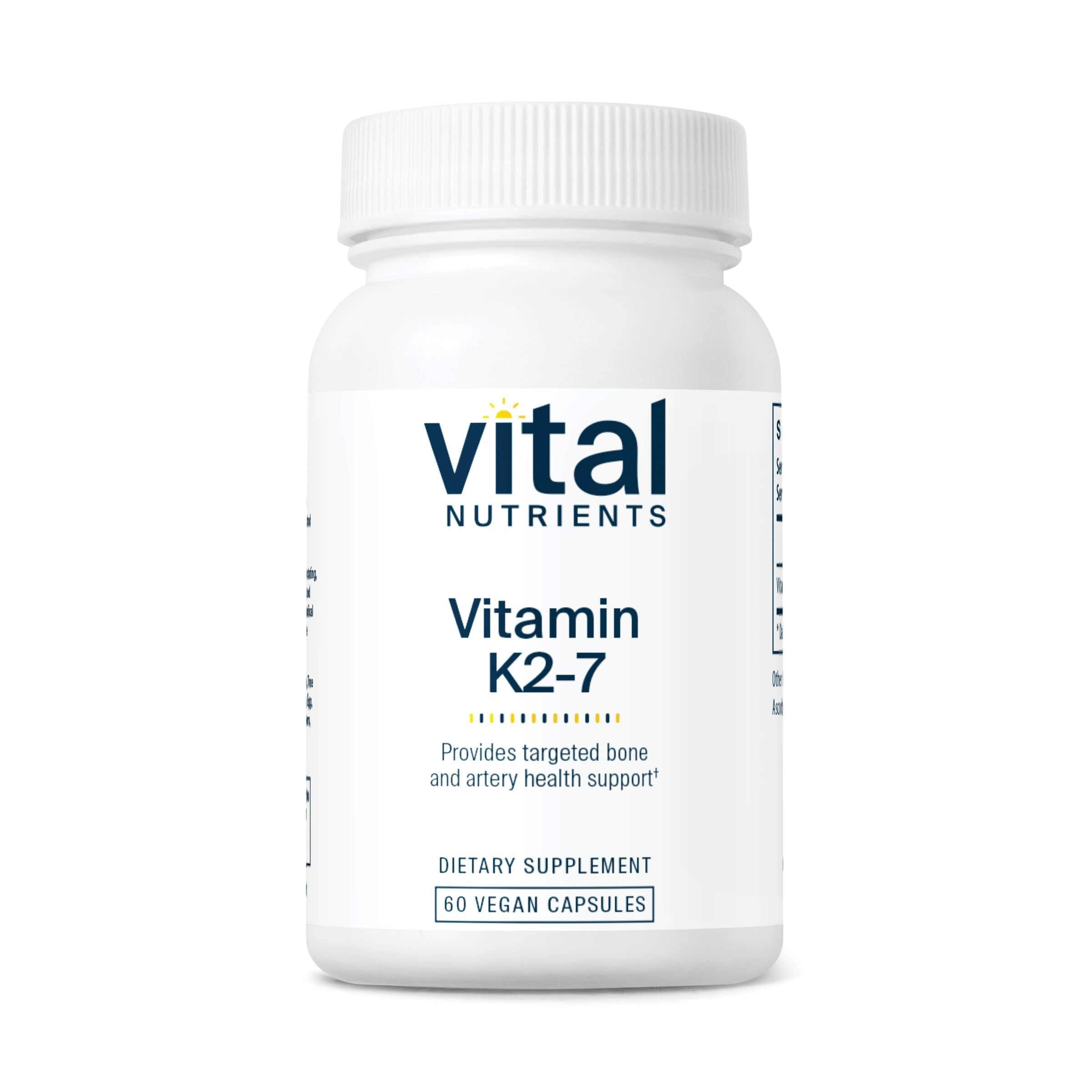 Vital Nutrients Vitamina K2-7: botella de dosificador para huesos y arterias.