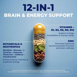 Vital Nootropic cápsulas para consumo diario sobre fondo neutro