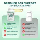 Vital Liver Support: etiqueta frontal del envase, detalle de ingredientes.