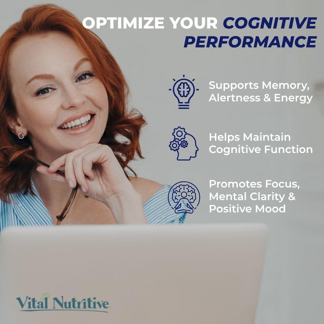 Vital Nootropic con ingredientes clave Bacopa y Rhodiola en la etiqueta