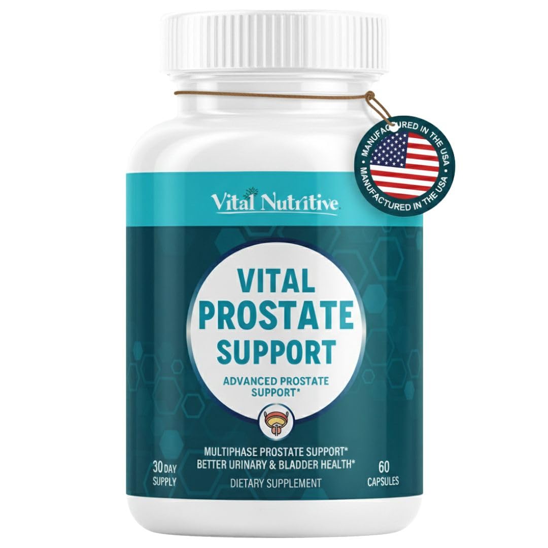 Vital Nutritive Prostata, botella, mostrando envase para apoyo diario al flujo urinario
