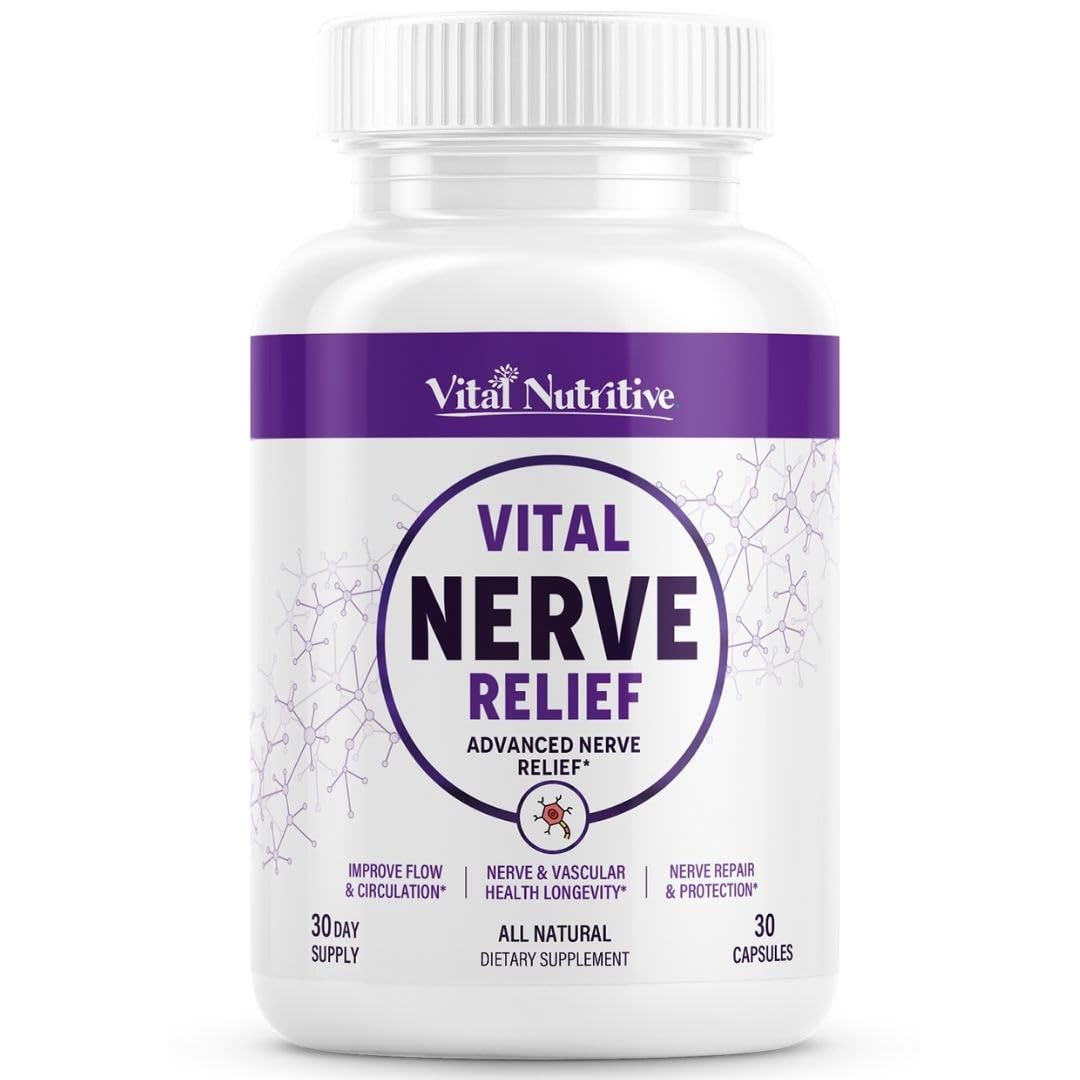 Vital Nutritive Suplemento Nervio: botella a la vista para bienestar nervioso diario