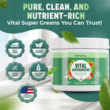 Vital Nutritive Vital Greens: ingredientes 40+ superalimentos para nutrición completa.