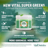 Vital Nutritive Vital Greens: probióticos y fibra para apoyar la digestión.