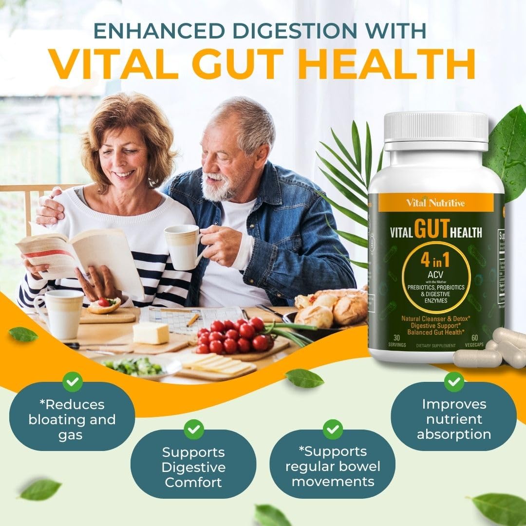 VITAL NUTRITIVE Vital Gut Health: consumo diario para apoyo digestivo y bienestar general.