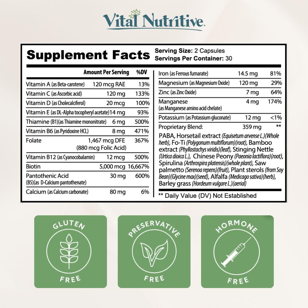 Vital Nutritive Vital Hair Complex, uñas más fuertes con uso constante.
