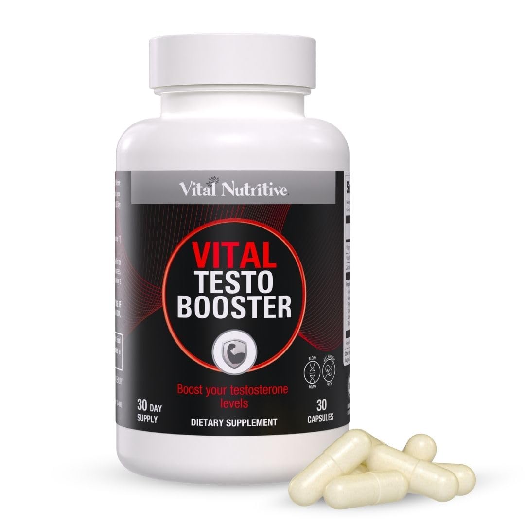 Vital Nutritive Vital Testo Soporte, botella con cápsulas, energía diaria para tu jornada