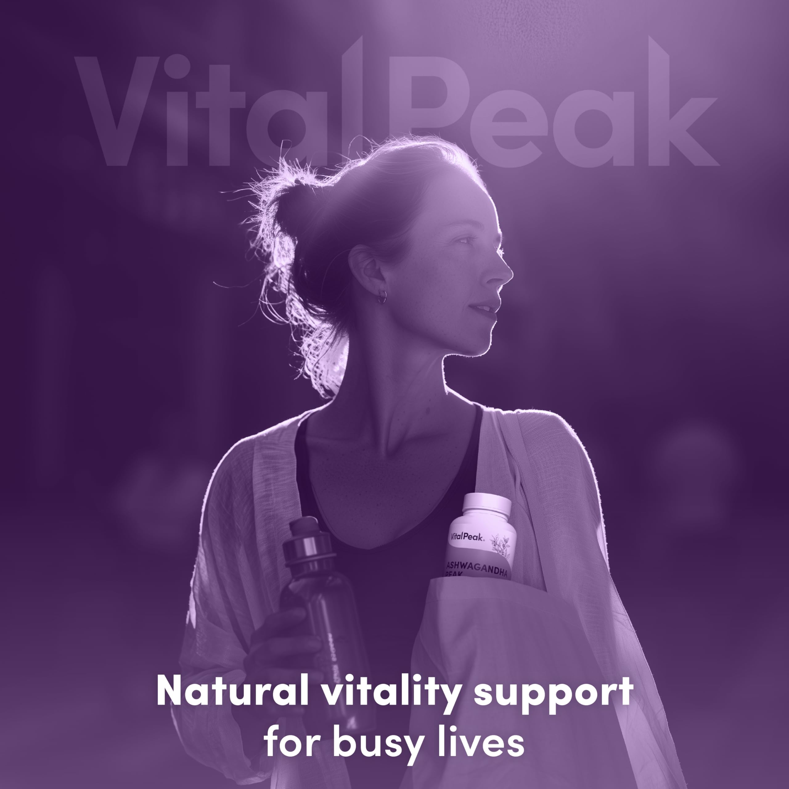 Vital Peak Ashwagandha 600 mg cápsulas veganas, libre de gluten.