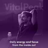 Vital Peak Ashwagandha 600 mg uso nocturno para descanso más sereno.