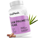 Vital Peak Saw Palmetto Peak 320 mg en botella, apoyo para bienestar diario.