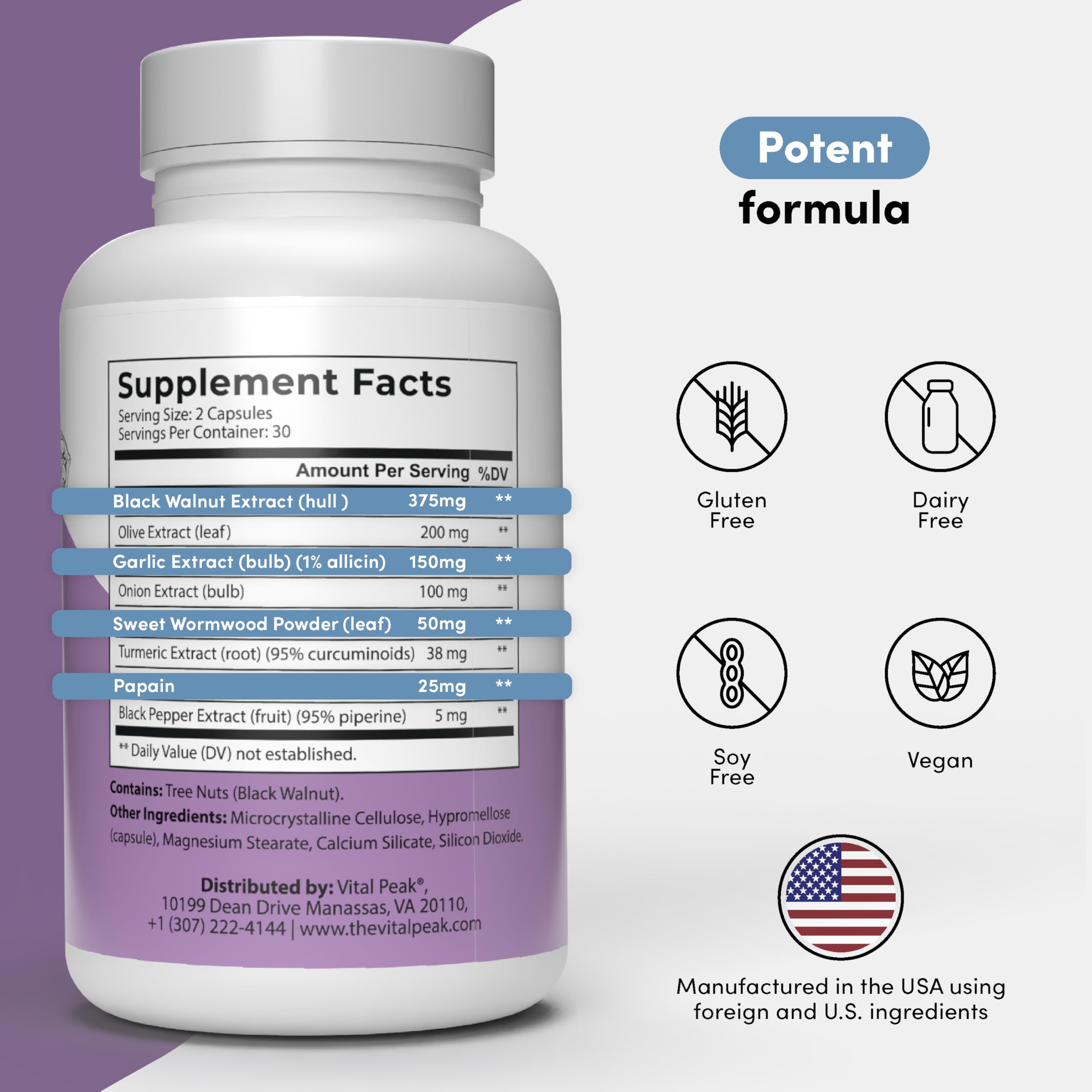 Vital Peak Paracleanse con botanicas digestivas para confort intestinal diario