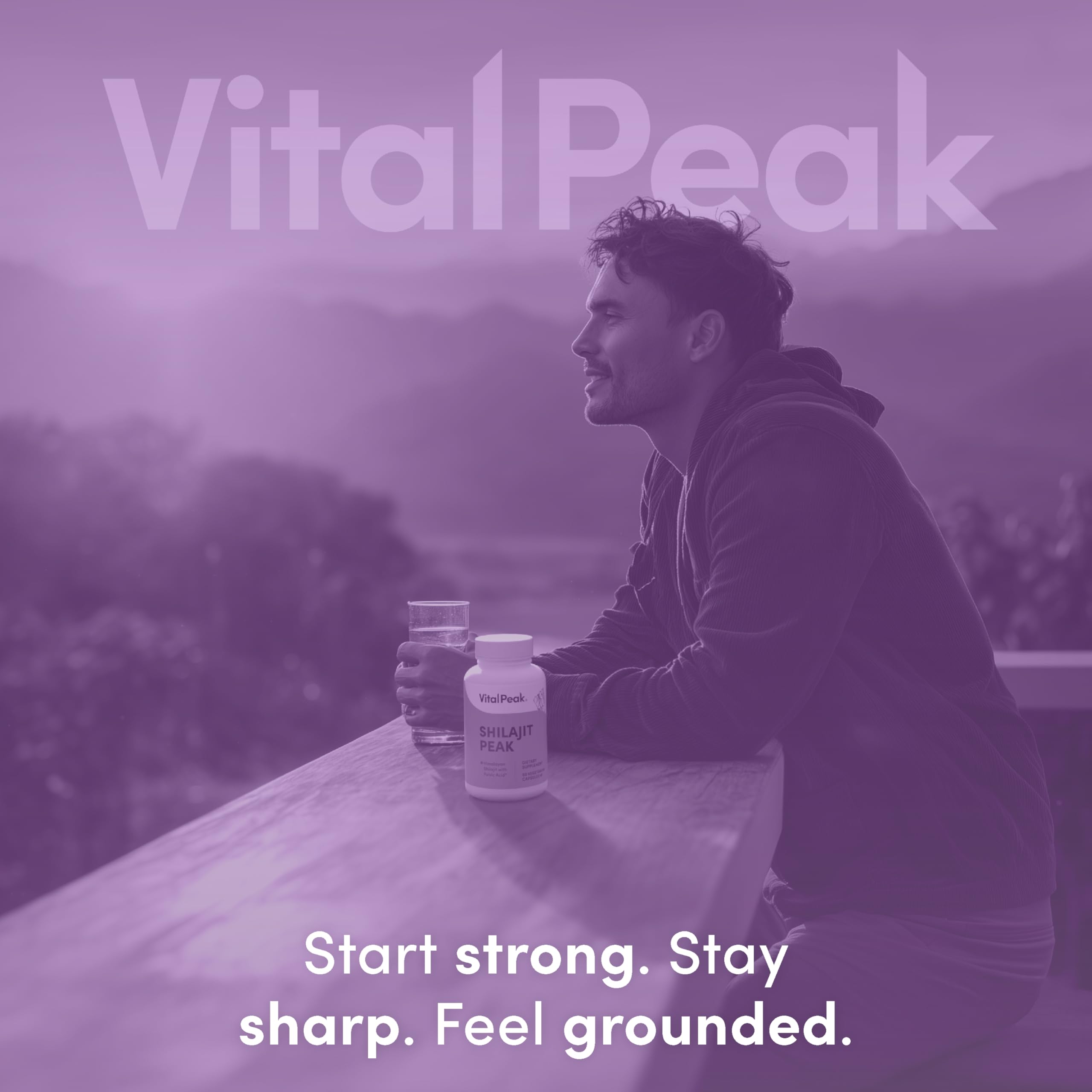 Vital Peak Shilajit: botella con tapa cerrada para frescura.