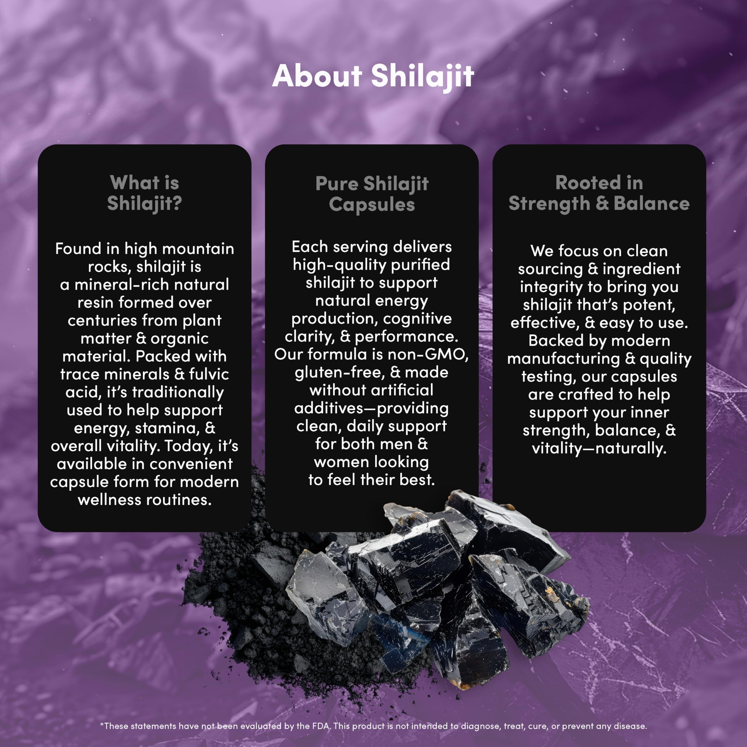 Vital Peak Shilajit: mano sosteniendo cápsulas toma diaria fácil.