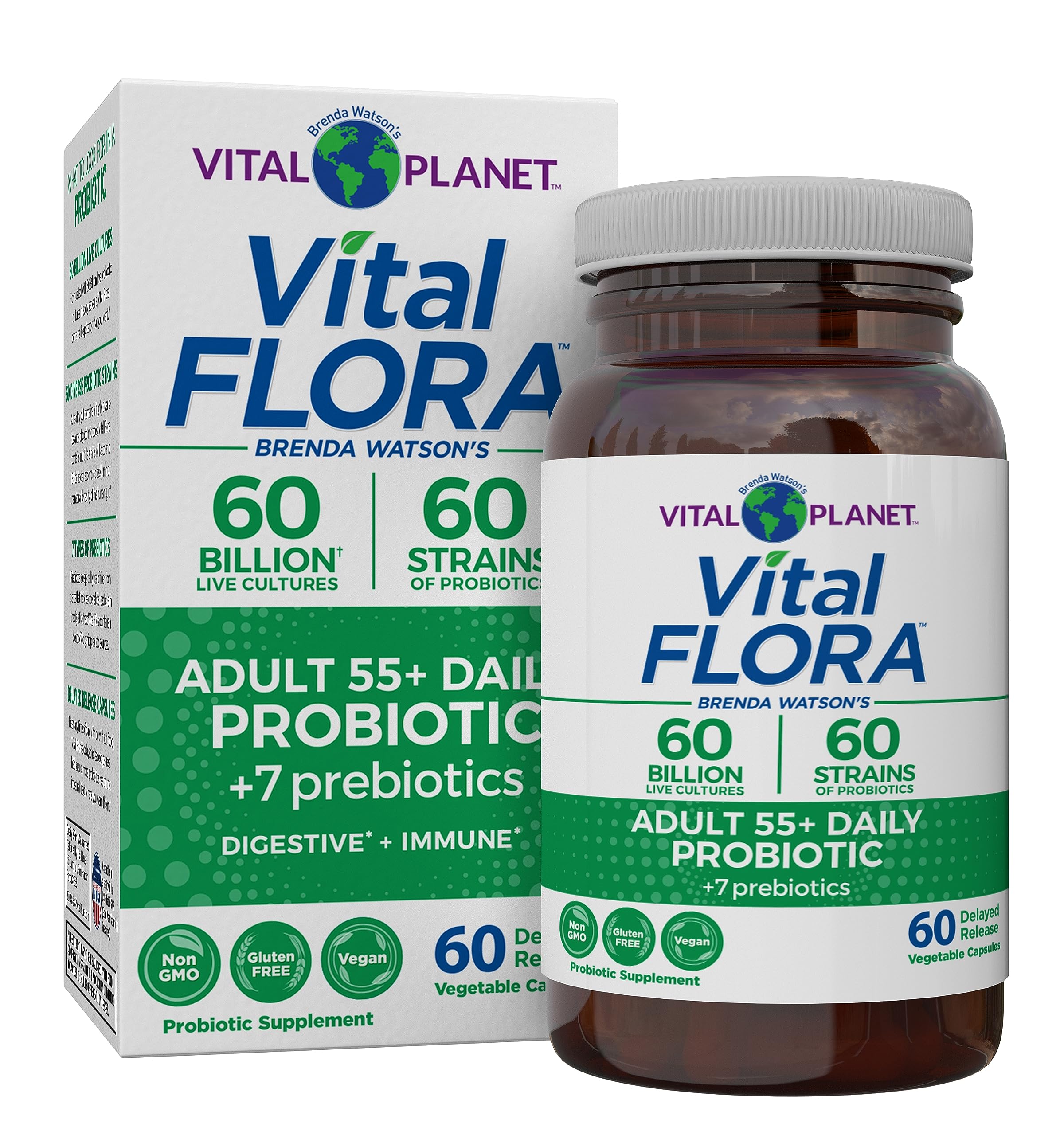 Vital Flora 55-anos cápsula: apoyo digestivo diario para mayores de 55 años.