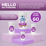 Vital Flora de Vital Planet, almacenamiento seco para conveniencia y vida útil.