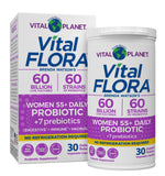 Vital Flora de Vital Planet, botella de cápsulas para equilibrio digestivo diario.