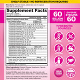 Vital Flora Probiotics: frasco de cápsulas, diversidad de cepas para salud intestinal.
