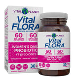 Vital Flora de Vital Planet, botella con dosis diaria para equilibrio digestivo.