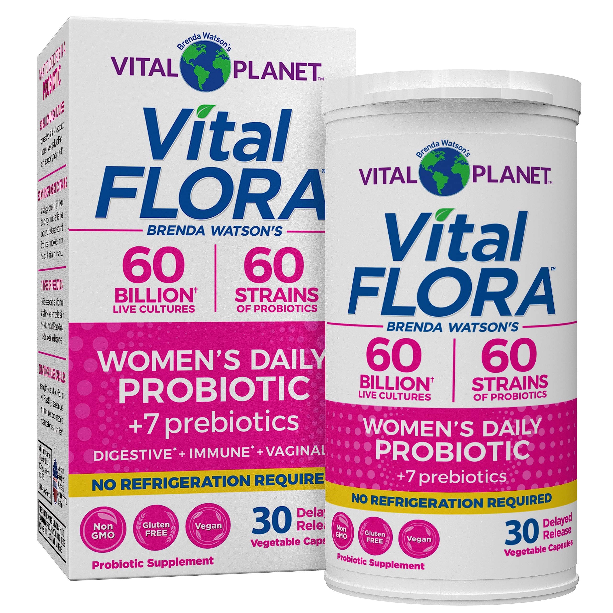 Vital Flora Probiotics: cápsulas diarias, apoyo a la digestión y equilibrio vaginal.