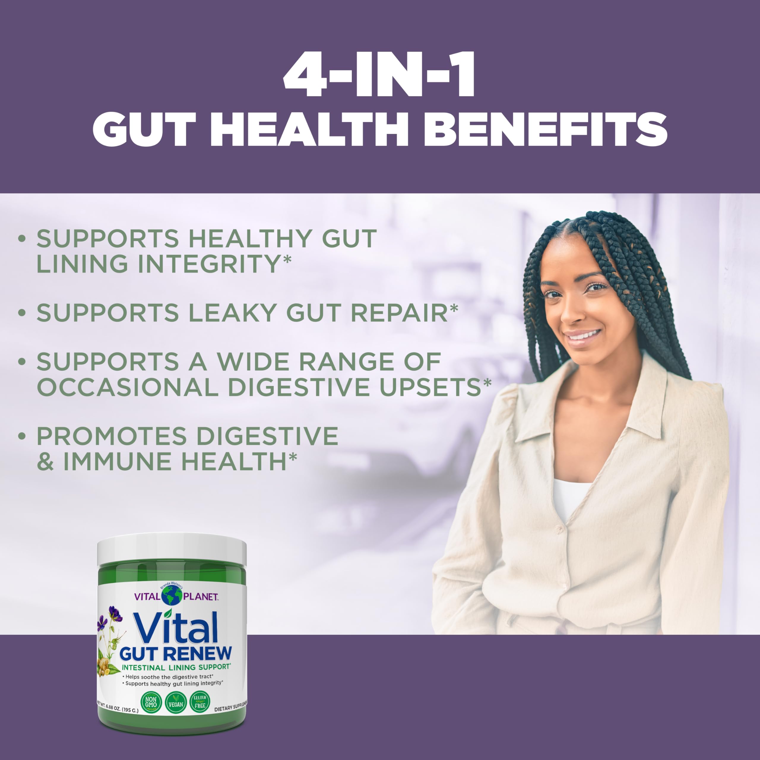 Vital Gut Renew mezclado en agua para una ingesta rápida por la mañana.