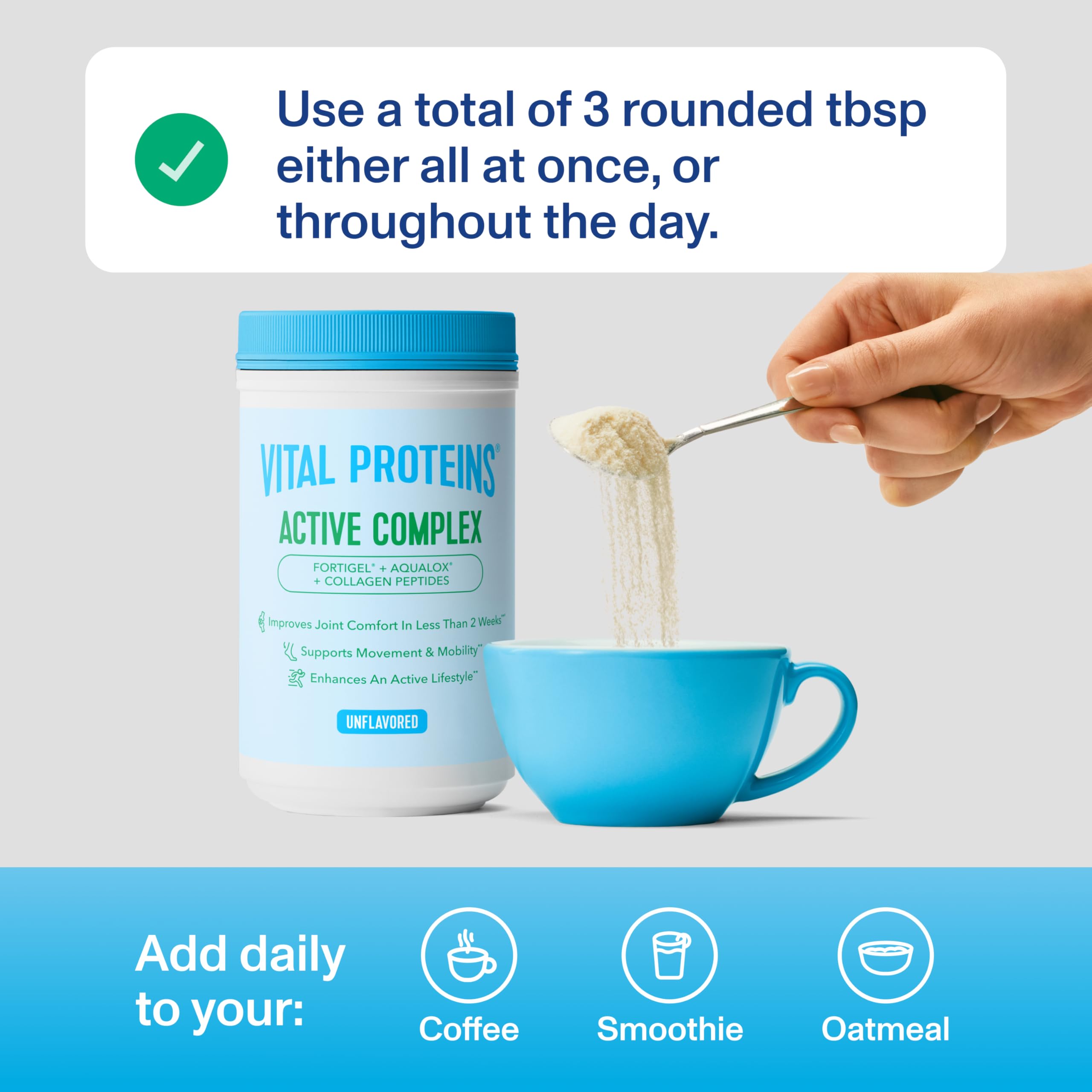 Vital Proteins Active Complex, movilidad articular mejorada, para entrenos diarios