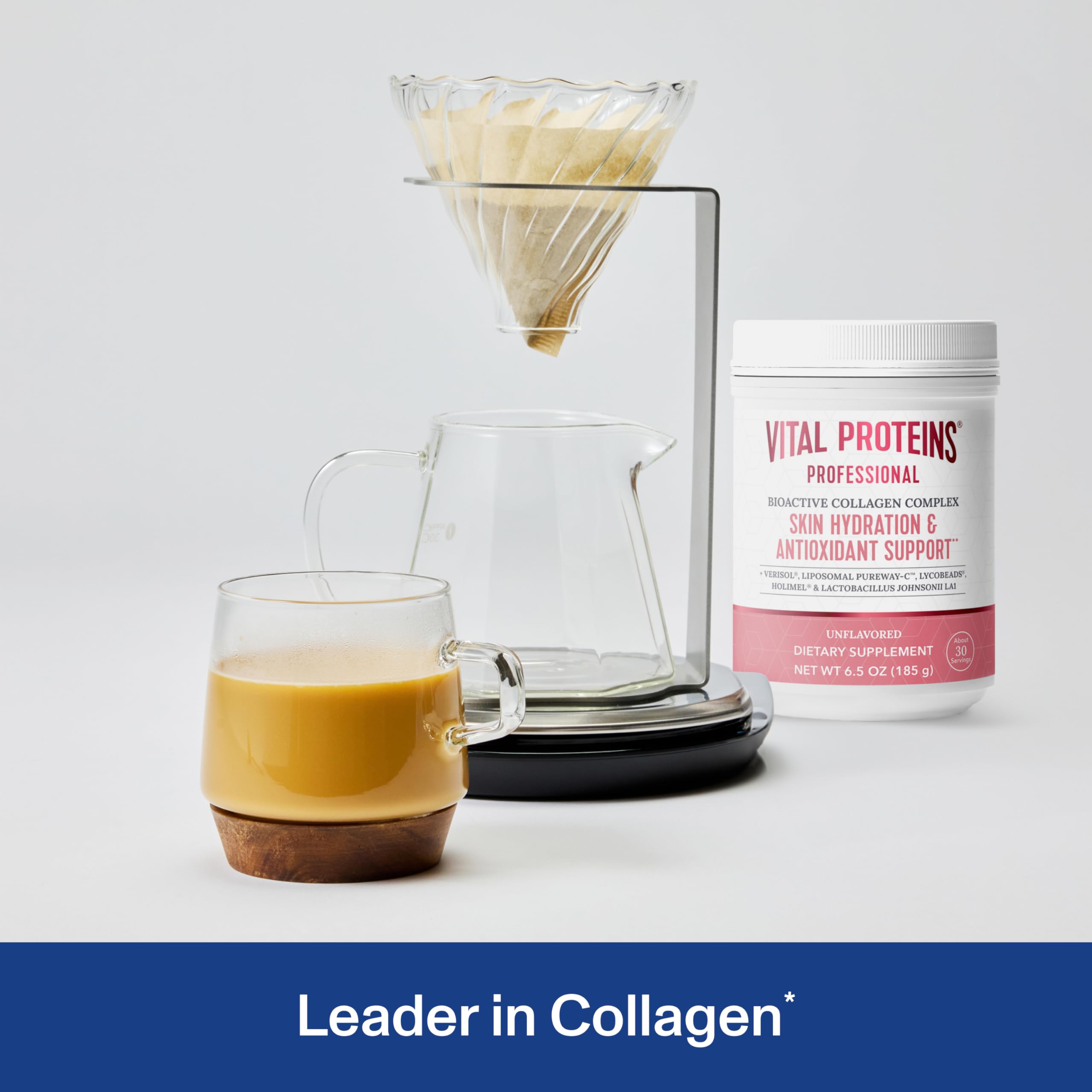 Vital Proteins Bioactive Collagen Complex, etiqueta detallada, indica antioxidantes.
