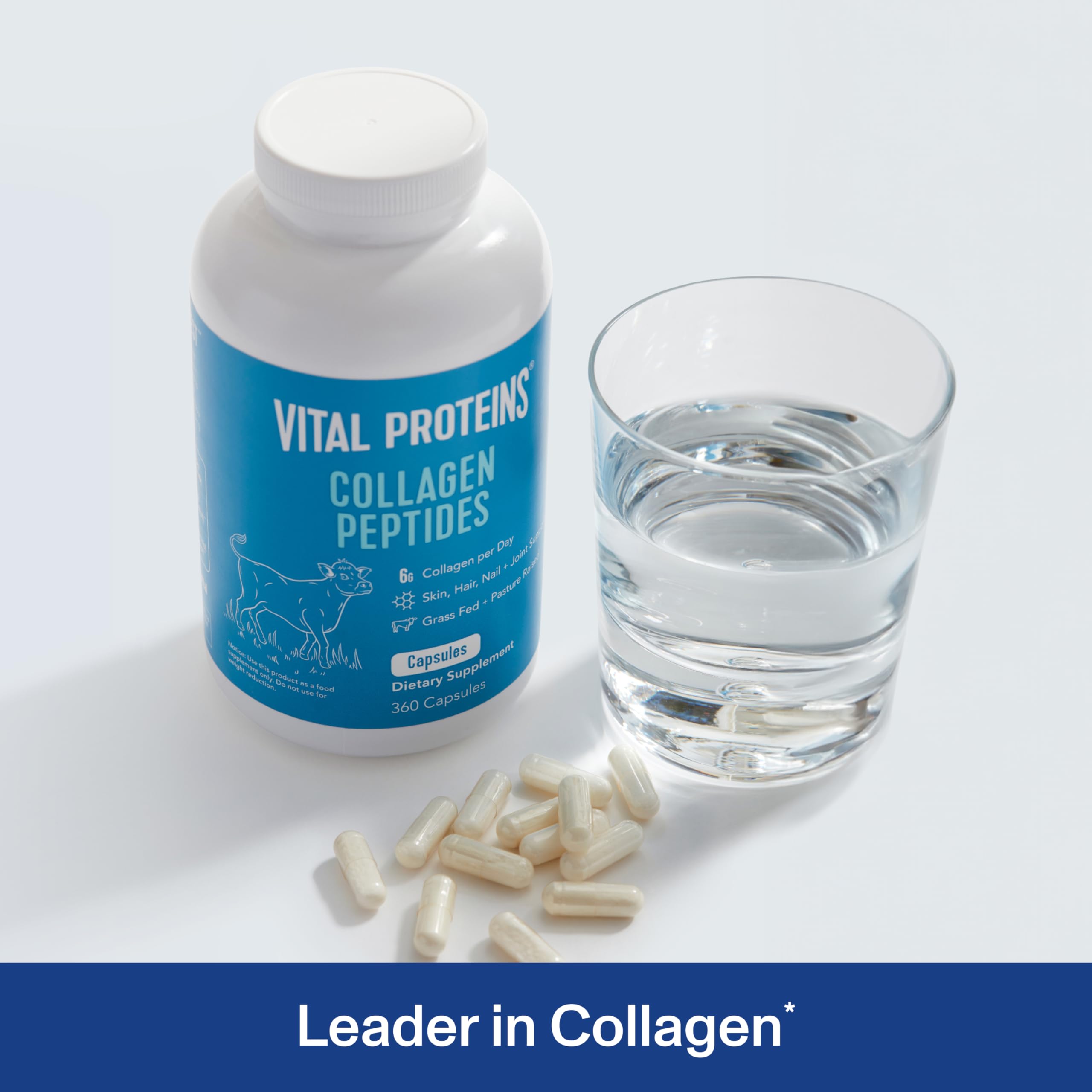 Vital Proteins cápsulas de colágeno, dosis diaria, uso rápido para rutina de bienestar.