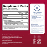 Etiqueta de Vital Proteins Cartilage Collagen Pills destaca Colágeno Tipo II y Condroitina