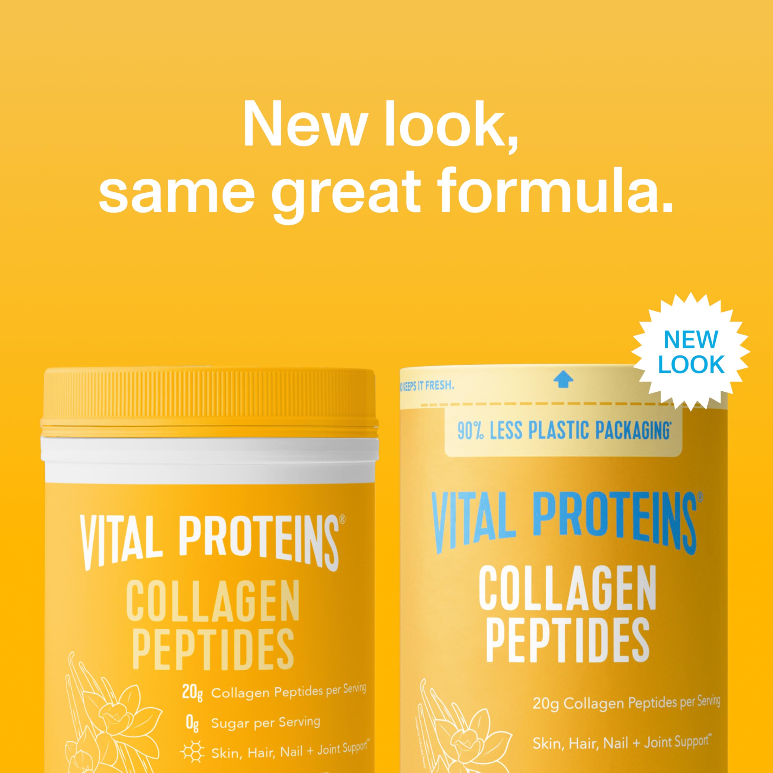 Vital Proteins Colágeno Peptidos Vanilla, etiqueta, ingrediente claro para recetas diarias.