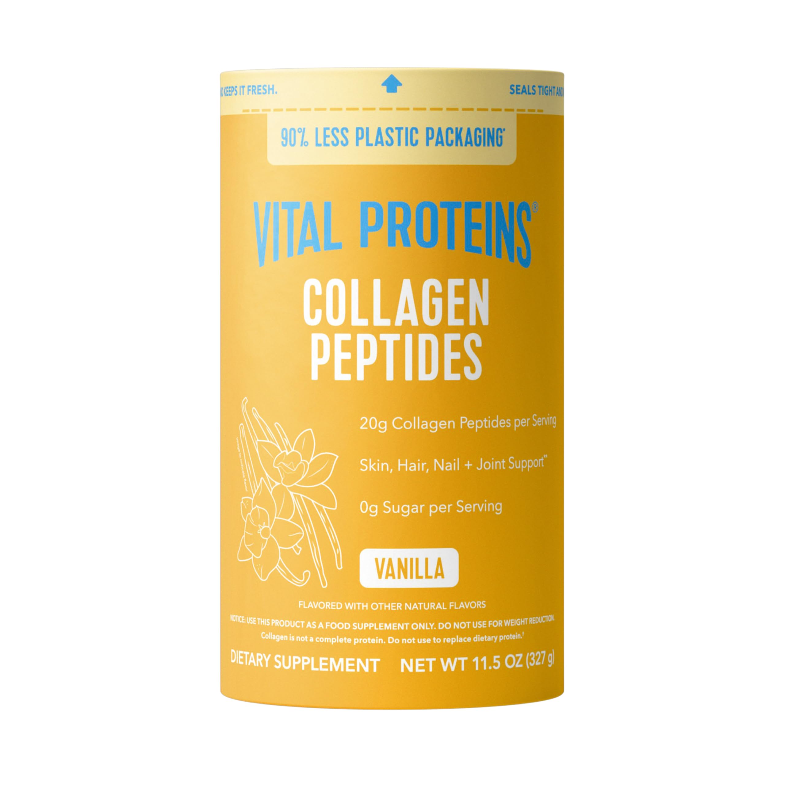 Vital Proteins Colágeno Peptidos Vanilla, frasco, fácil de incorporar en tu rutina diaria.