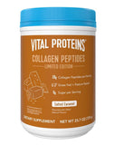 Vital Proteins colágeno en polvo con sabor caramelo salado en taza para mezclar