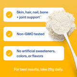 Envase Vital Proteins con etiqueta sin gluten y sin lactosa