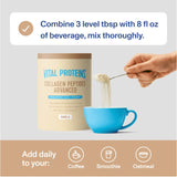 Vital Proteins Collagen Peptides Advanced en batido, posible brillo para el cabello