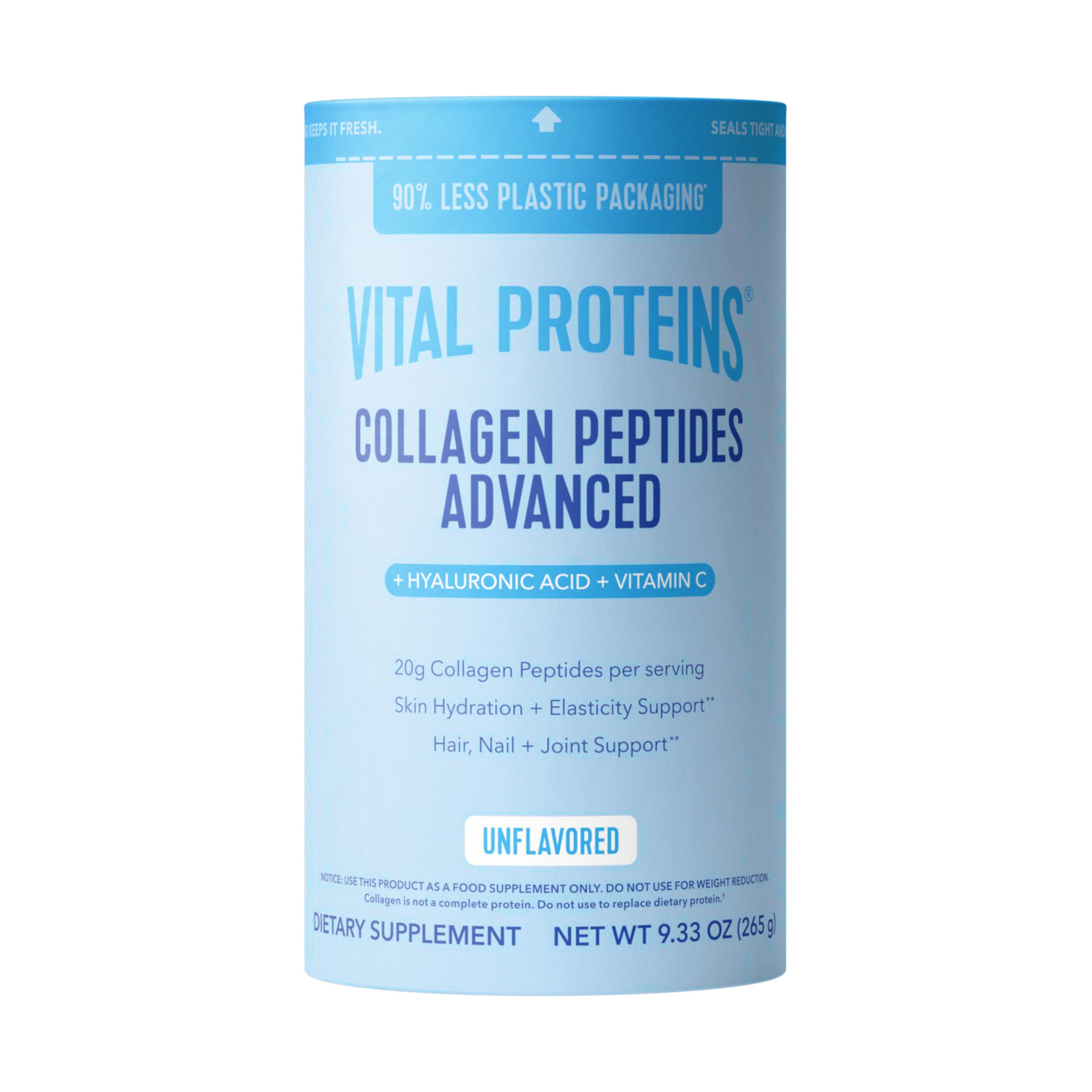 Vital Proteins Colágeno Avanzado con Ácido Hialurónico hidrata la piel