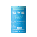 Vital Proteins Collagen Peptides: bote de 9,33 onzas con etiqueta, fácil de incorporar a la rutina diaria.