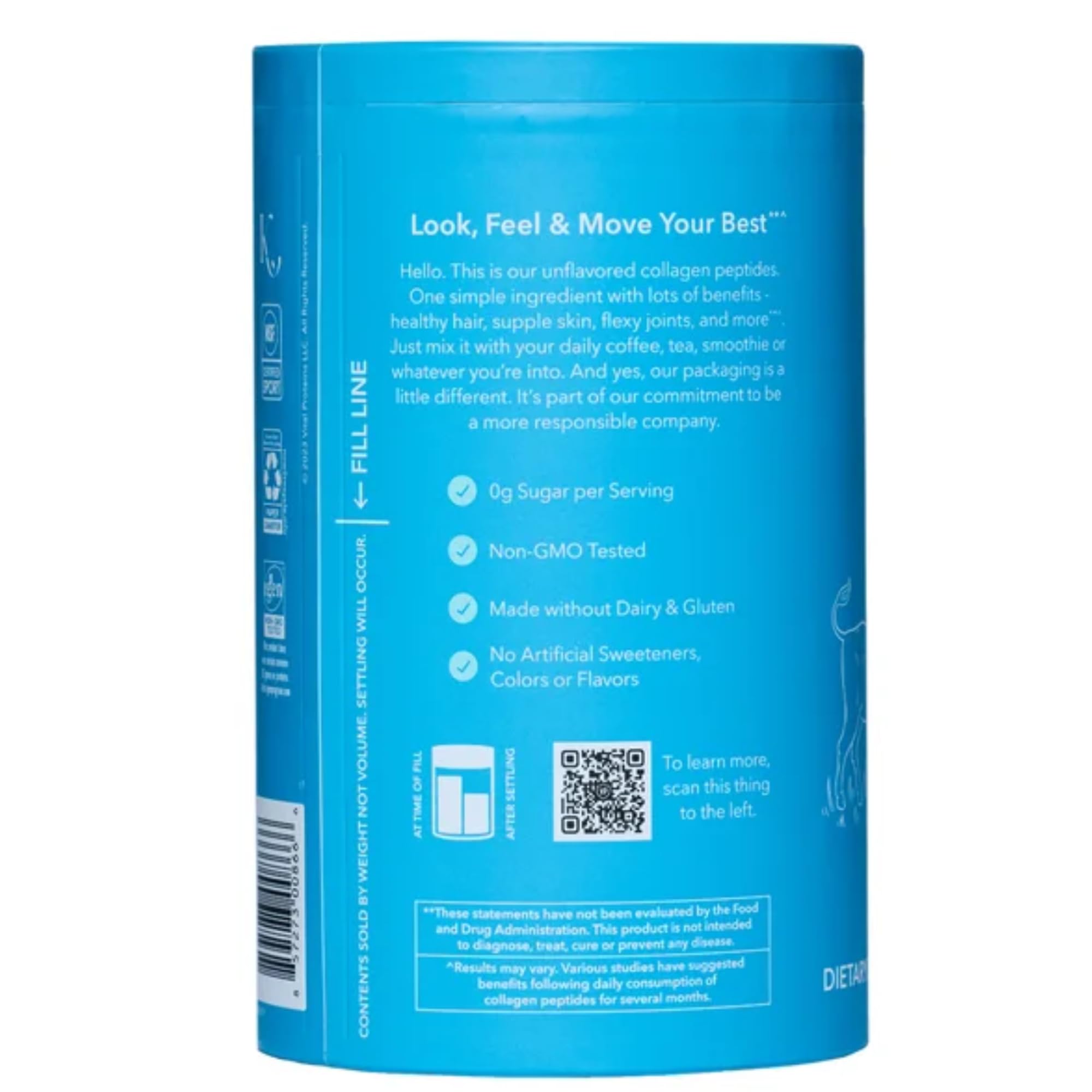 Vital Proteins Collagen Peptides en envase de 24 onzas para uso diario.