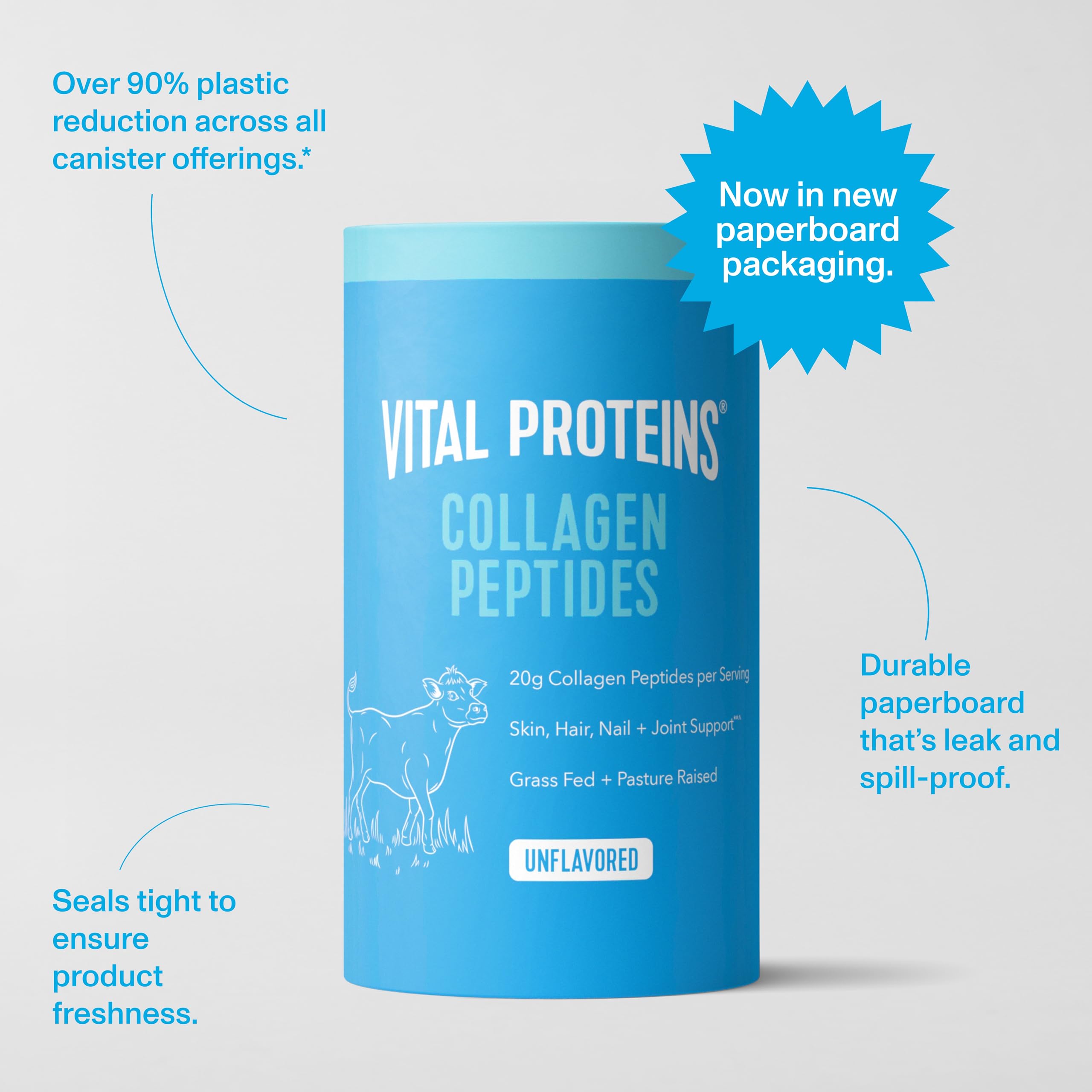 Vital Proteins Collagen Peptides: polvo sin sabor listo para bebidas diarias.