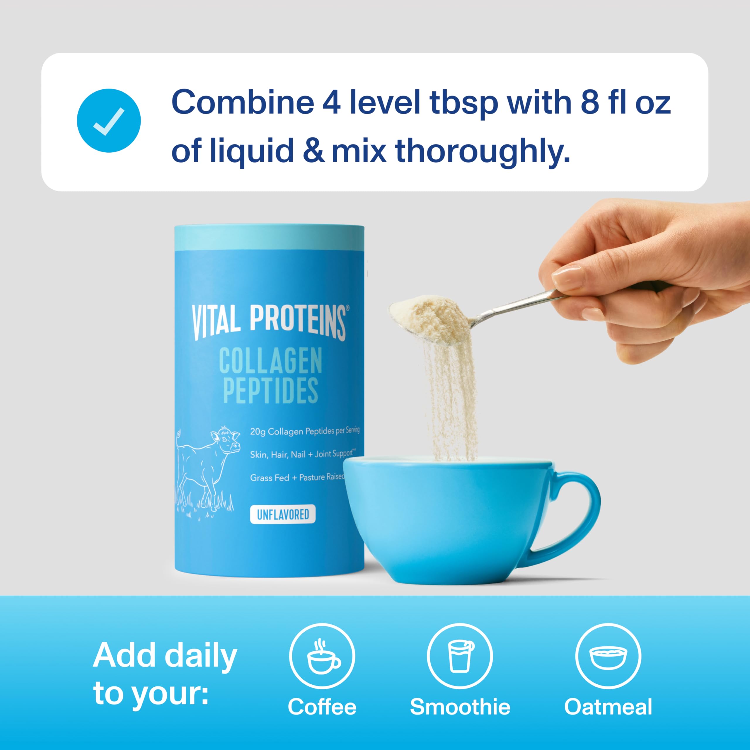 Vital Proteins Collagen Peptides: sin lácteos ni gluten, apto para diversas dietas.