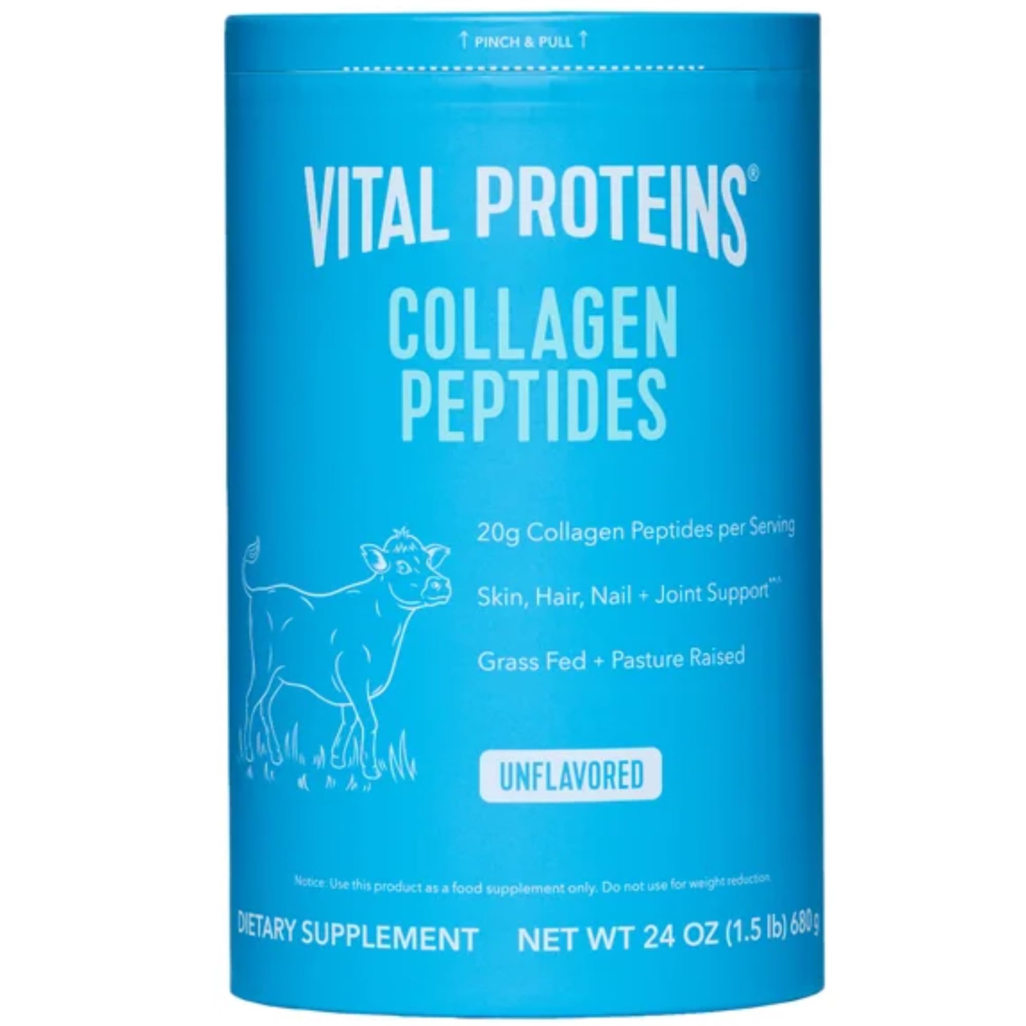 Vital Proteins Collagen Peptides sin sabor, mezcla neutra para bebidas y comidas.