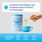 Vital Proteins Collagen Peptides Avanzados, envase de 20 onzas para uso diario.