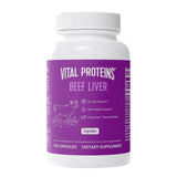 Vital Proteins Higado desecado cápsulas en frasco, fuente natural de Vitamina B12 para energía diaria.