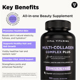 Vital Vitamins ácido hialurónico, ingrediente para hidratación facial.