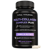 Vital Vitamins cápsulas colágeno junto a la botella, apoyo para cabello y piel.