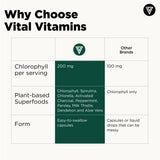 Vital Vitamins etiqueta detallada: información clara de ingredientes y beneficios.
