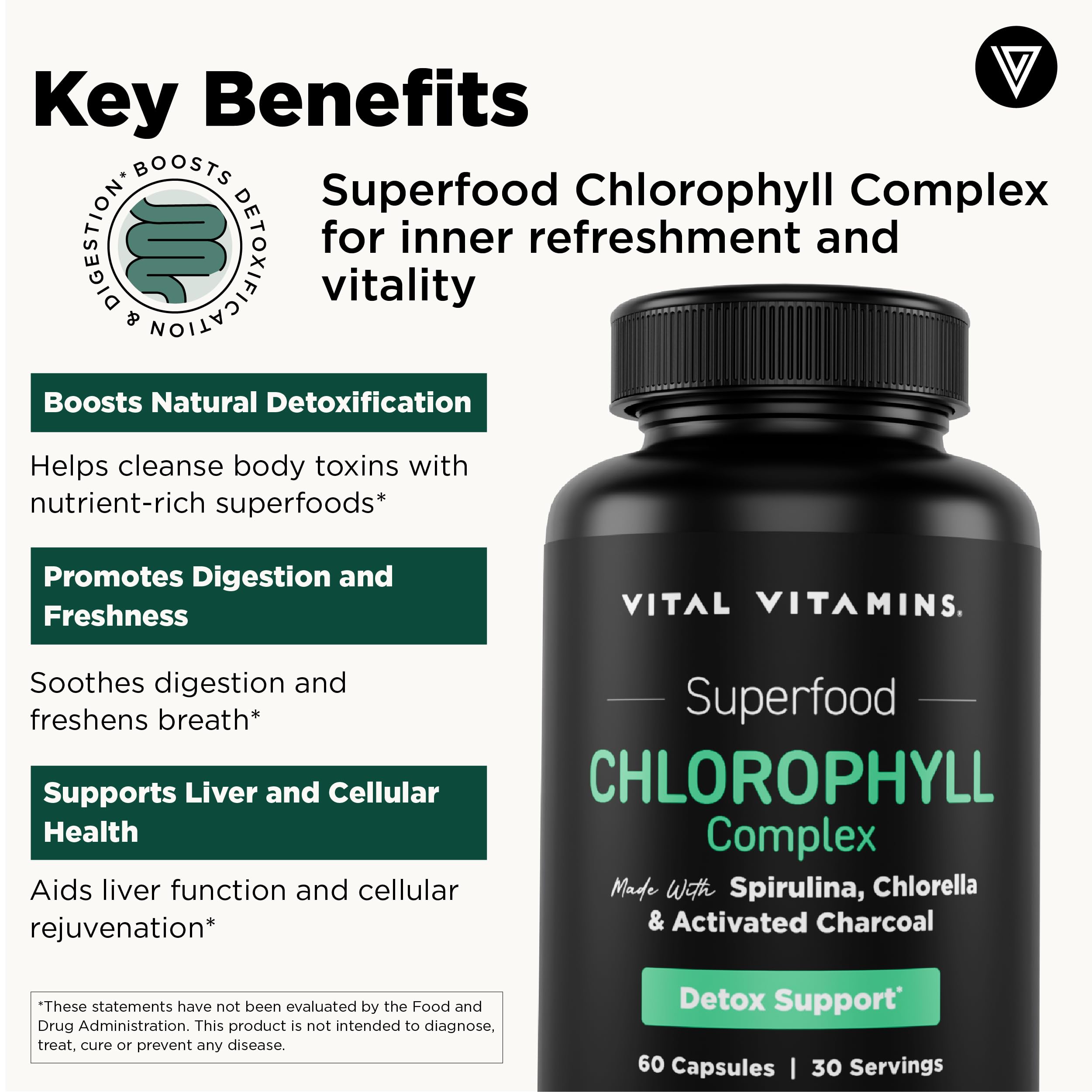 Vital Vitamins clorofilo menta-aloe vera: aroma fresco y aliento revitalizado.